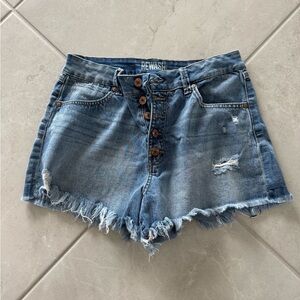 Rewash Women's Distressed Blue Jean Shorts